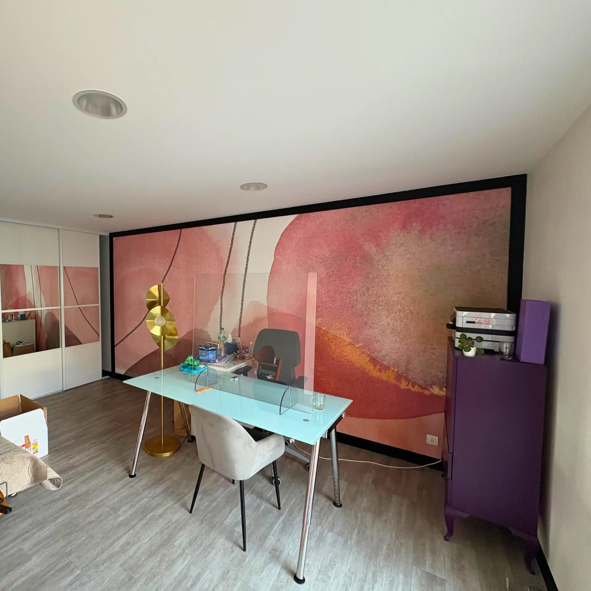 Cadre et papier peint panoramique